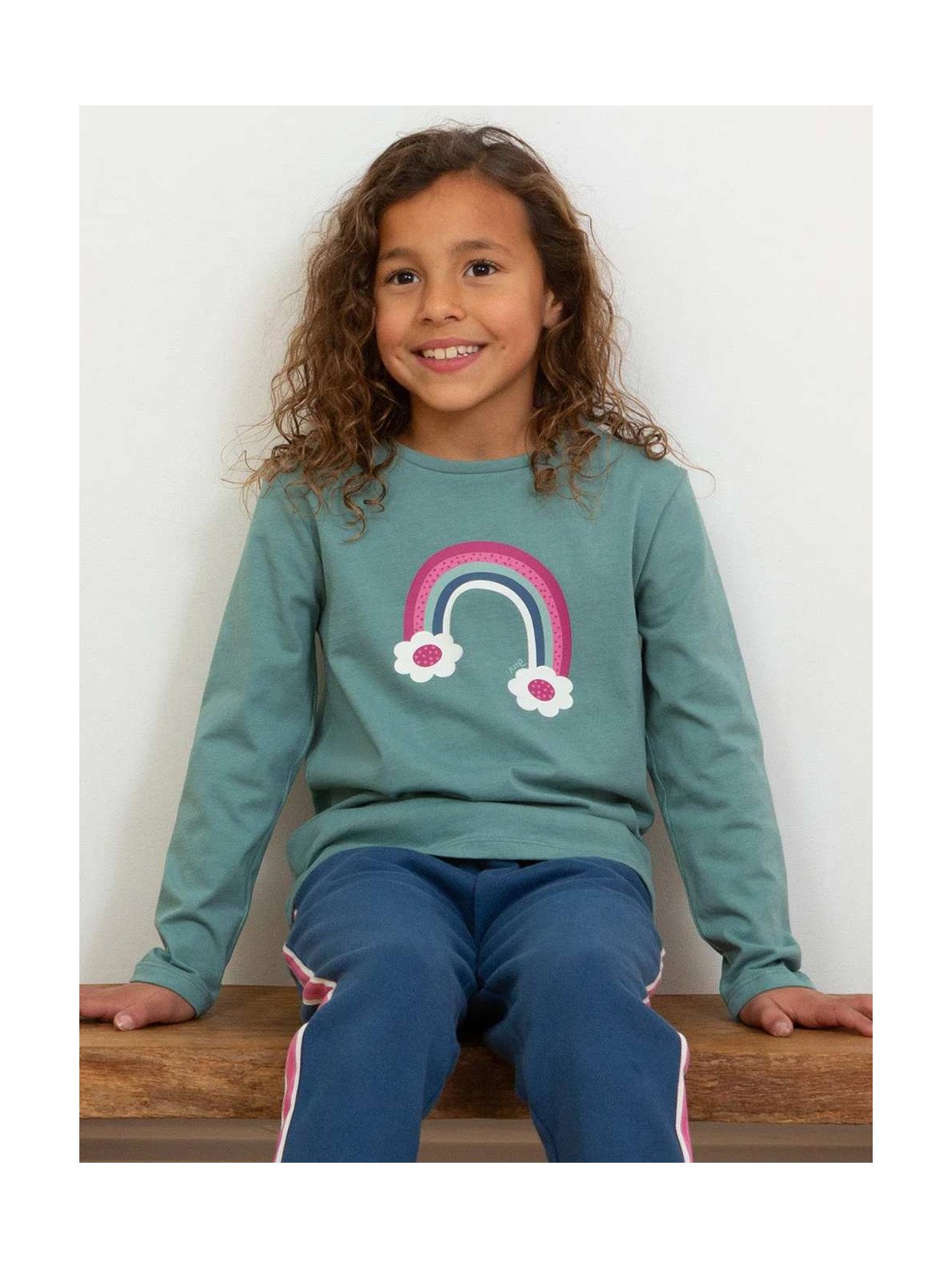 kite kids - Bio Kinder Langarmshirt mit Regenbogen-Druck