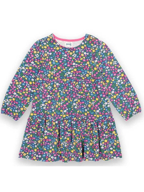 kite kids - Bio Kinder Jersey Kleid mit Blumen und Pilzen-Allover