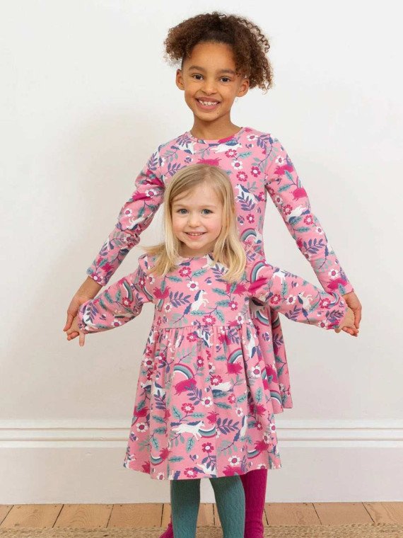 kite kids - Bio Kinder Jersey Skaterkleid mit Pony/Schweine-Allover