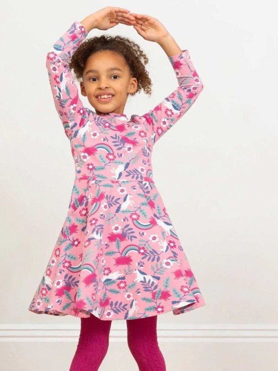 kite kids - Bio Kinder Jersey Skaterkleid mit Pony/Schweine-Allover