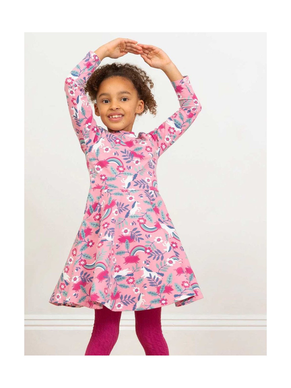 kite kids - Bio Kinder Jersey Skaterkleid mit Pony/Schweine-Allover