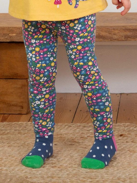 kite kids - Bio Kinder Strümpfe 3er Pack mit Blumen/Punkten/Streifen-Motiv