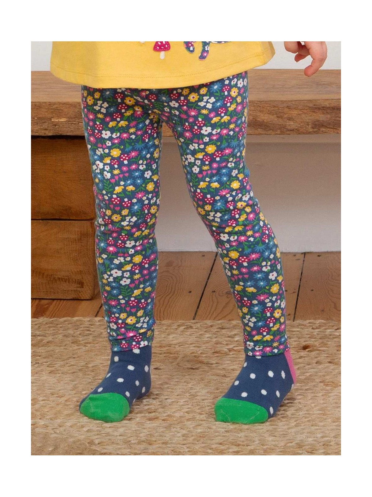 kite kids - Bio Kinder Strümpfe 3er Pack mit Blumen/Punkten/Streifen-Motiv