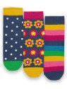 kite kids - Bio Kinder Strümpfe 3er Pack mit Blumen/Punkten/Streifen-Motiv