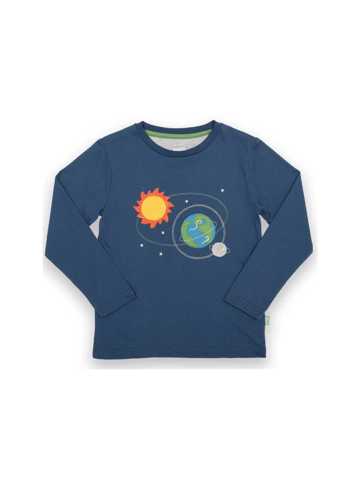 kite kids - Bio Kinder Langarmshirt mit Planeten-Applikation