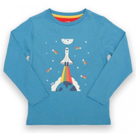 kite kids - Bio Kinder Langarmshirt mit Raketen-Druck