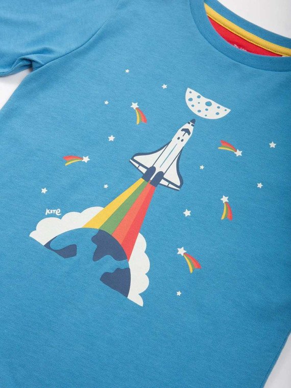 kite kids - Bio Kinder Langarmshirt mit Raketen-Druck