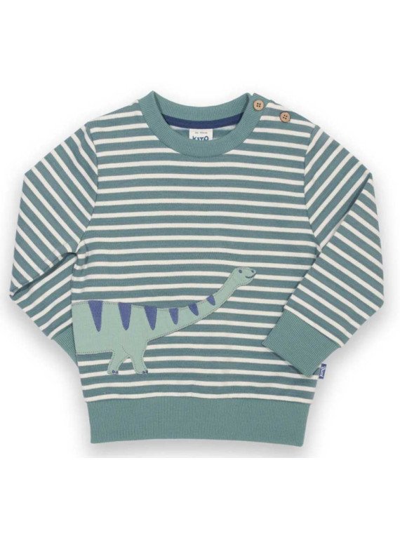 kite kids - Bio Kinder Sweatshirt mit Dinosaurier-Applikation und Streifen