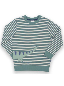 kite kids - Bio Kinder Sweatshirt mit Dinosaurier-Applikation und Streifen