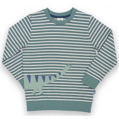kite kids - Bio Kinder Sweatshirt mit Dinosaurier-Applikation und Streifen