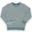 kite kids - Bio Kinder Sweatshirt mit Dinosaurier-Applikation und Streifen