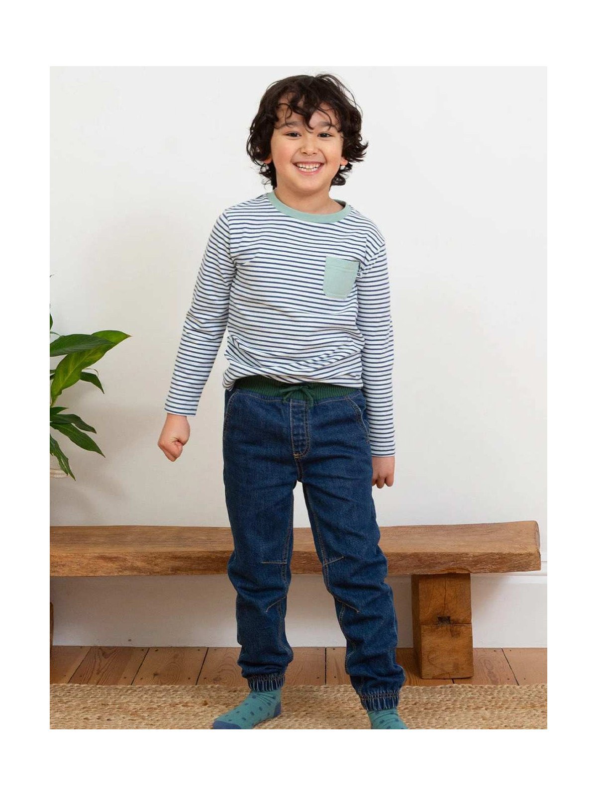 kite kids - Bio Kinder Jeans mit Softbund, grün