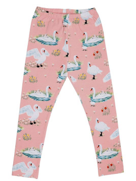 Walkiddy - Bio Kinder Leggings mit Schwanen-Allover