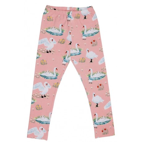Walkiddy - Bio Kinder Leggings mit Schwanen-Allover