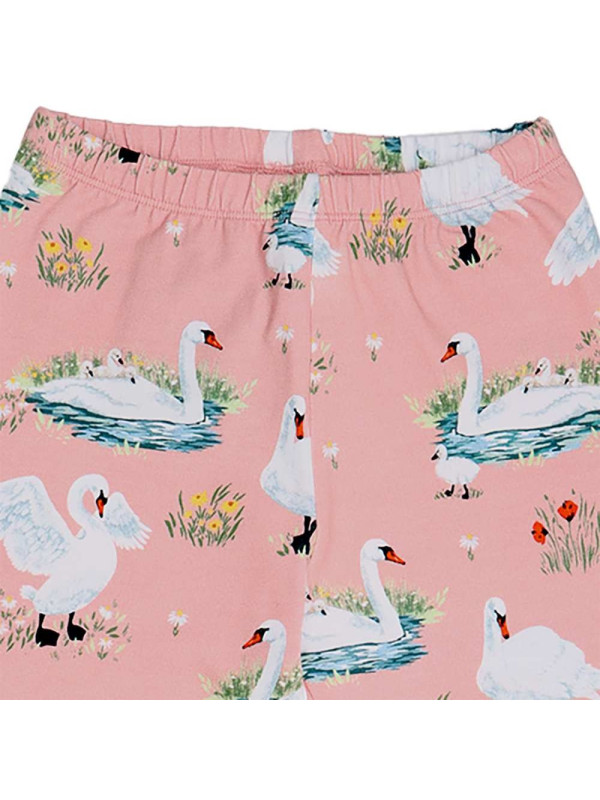 Walkiddy - Bio Kinder Leggings mit Schwanen-Allover