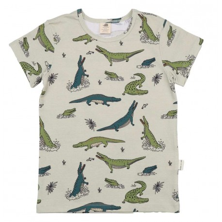 Walkiddy - Bio Kinder T-Shirt mit Krokodil-Allover