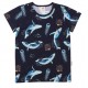 Walkiddy - Bio Kinder T-Shirt mit Wal-Allover, dunkelblau
