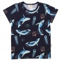 Walkiddy - Bio Kinder T-Shirt mit Wal-Allover, dunkelblau