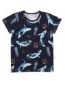 Walkiddy - Bio Kinder T-Shirt mit Wal-Allover, dunkelblau