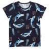 Walkiddy - Bio Kinder T-Shirt mit Wal-Allover, dunkelblau