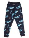 Walkiddy - Bio Kinder Sweathose mit Wal-Allover, dunkelblau