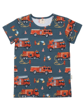 Walkiddy - Bio Kinder T-Shirt mit Feuerwehr-Allover