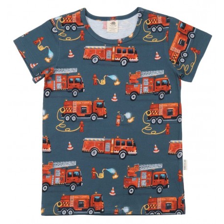 Walkiddy - Bio Kinder T-Shirt mit Feuerwehr-Allover