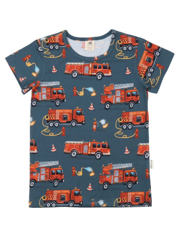 Walkiddy - Bio Kinder T-Shirt mit Feuerwehr-Allover