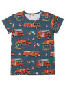 Walkiddy - Bio Kinder T-Shirt mit Feuerwehr-Allover