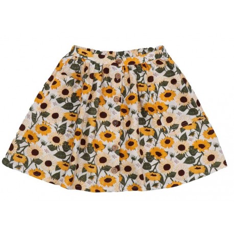 Walkiddy - Bio Kinder Musselin Rock mit Sonnenblumen-Allover