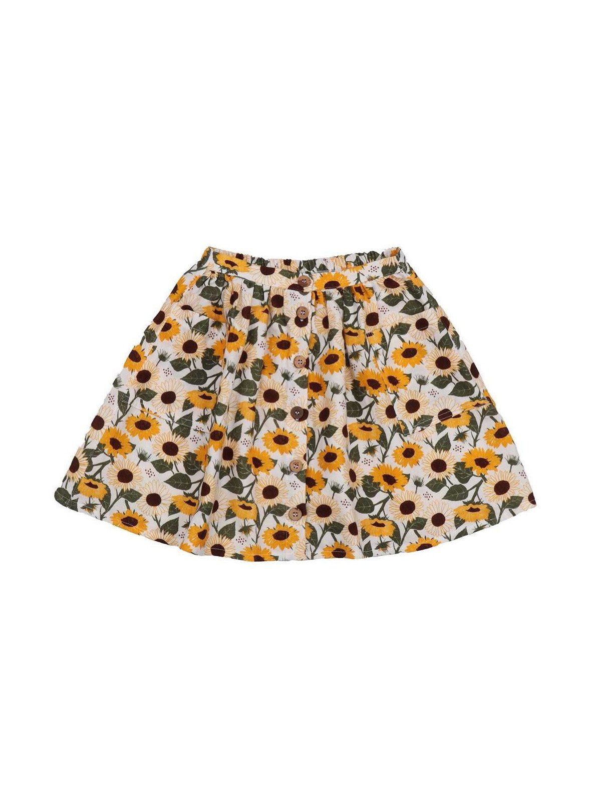 Walkiddy - Bio Kinder Musselin Rock mit Sonnenblumen-Allover