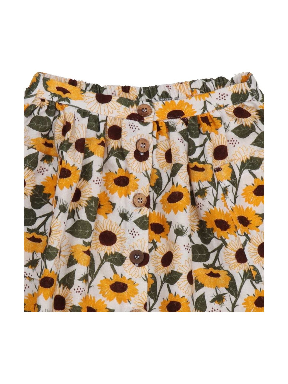Walkiddy - Bio Kinder Musselin Rock mit Sonnenblumen-Allover
