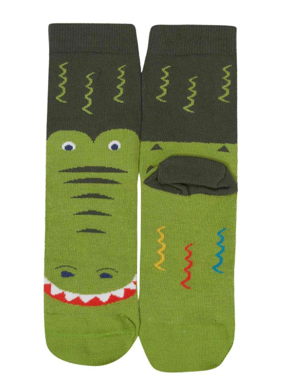 frugi - Bio Kinder Strümpfe 3er-Pack "Rock my Socks" mit Krokodilen und Auto