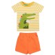 frugi - Bio Kinder Set "Easy on wrap around" T-Shirt und Shorts mit Krokodil-Applikation