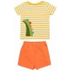 frugi - Bio Kinder Set "Easy on wrap around" T-Shirt und Shorts mit Krokodil-Applikation
