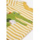 frugi - Bio Kinder Set "Easy on wrap around" T-Shirt und Shorts mit Krokodil-Applikation