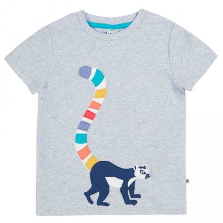 frugi - Bio Kinder T-Shirt "Carsen" mit Lemuren-Applikation