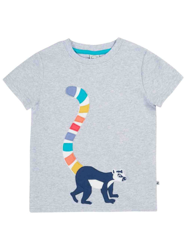 frugi - Bio Kinder T-Shirt "Carsen" mit Lemuren-Applikation