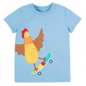 frugi - Bio Kinder T-Shirt "Avery" mit Huhn-Applikation