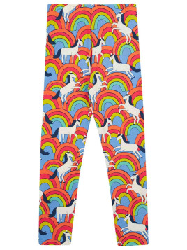 frugi - Bio Kinder Leggings "Leona" mit Regenbogen/Pferde-Allover