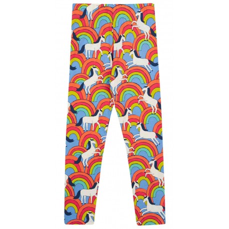 frugi - Bio Kinder Leggings "Leona" mit Regenbogen/Pferde-Allover