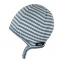 pure pure by BAUER - Bio Baby Erstlingsmütze mit Streifen, storm/blue