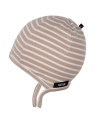 pure pure by BAUER - Bio Baby Erstlingsmütze mit Streifen, beige/natur