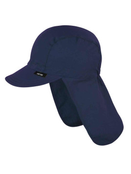 pure pure by BAUER - Bio Kinder Mütze mit Nackenschutz, UPF 50+, navy