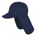 pure pure by BAUER - Bio Kinder Mütze mit Nackenschutz, UPF 50+, navy