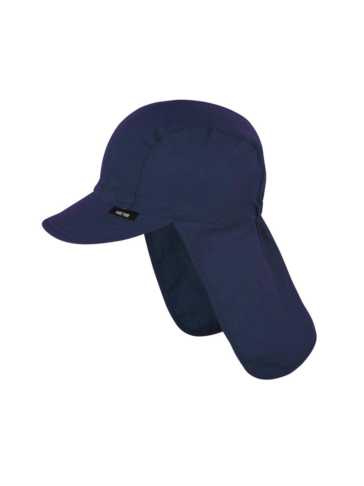pure pure by BAUER - Bio Kinder Mütze mit Nackenschutz, UPF 50+, navy