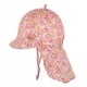 pure pure by BAUER - Bio Kinder Mütze mit Nackenschutz und Blumen-Muster, UPF 10+