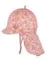 pure pure by BAUER - Bio Kinder Mütze mit Nackenschutz und Blumen-Muster, UPF 10+