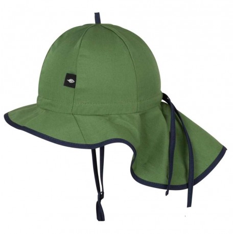 pure pure by BAUER - Bio Kinder Mütze mit Nackenschutz und Einfasskante, UPF 50+, matcha