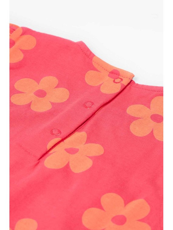 frugi - Bio Kinder Jersey Kleid "Little Lola" mit Pferde-Applikation und Blumen-Allover